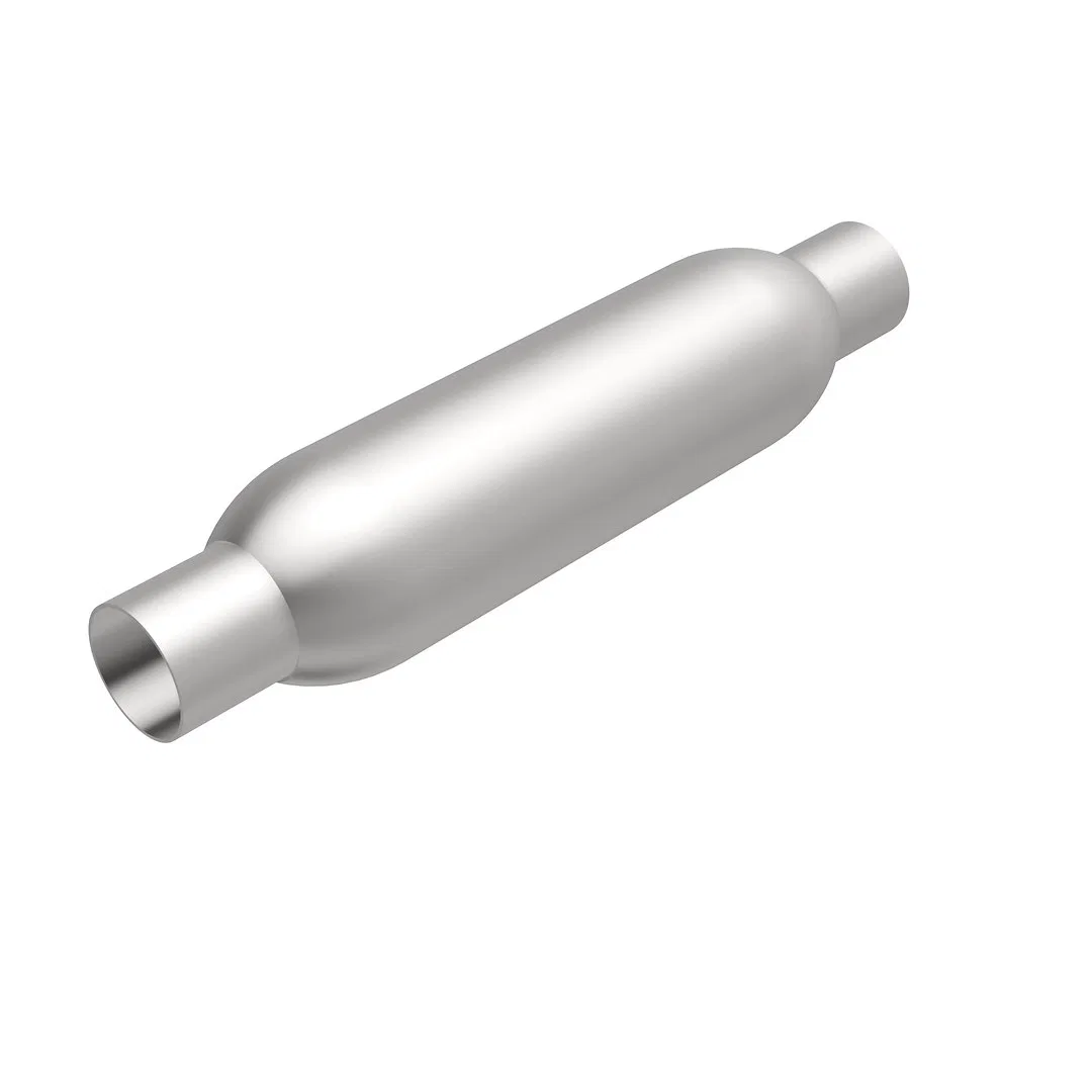 18114 – MAGNAFLOW Exhaust Muffler, 3-1/2 Inch Diameter Round Aluminized Steel Case Single 2 Inch Center Inlet Single ...